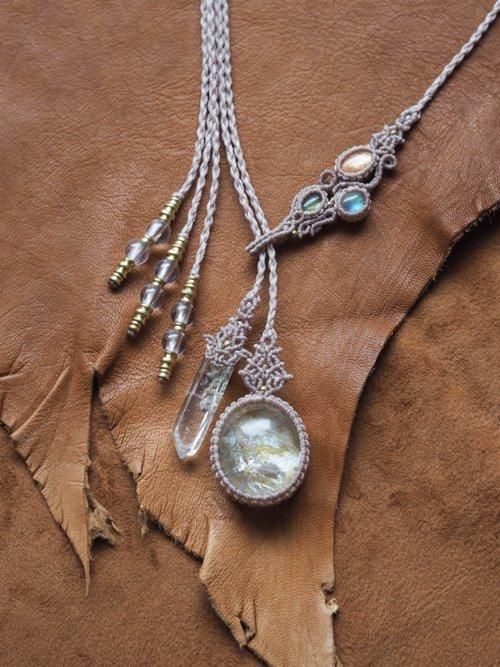 マクラメ編みネックレス ガーデンクォーツ（ミャンマー産）＆ヒマラヤ