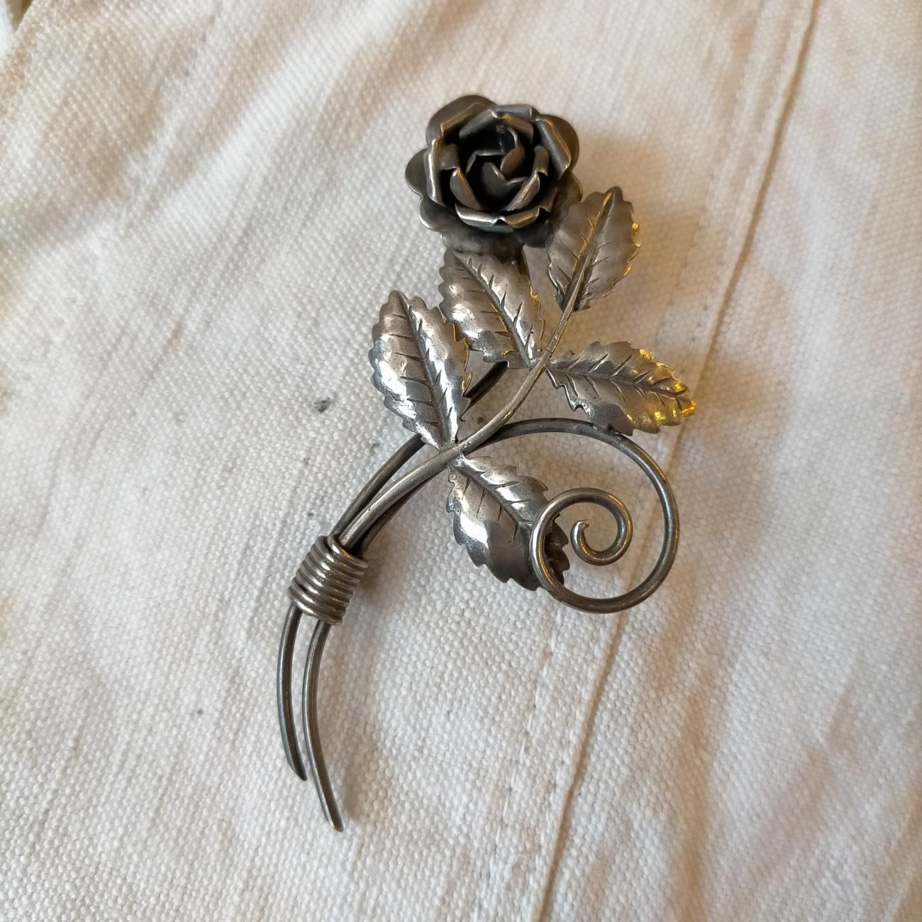 USA製1950年代アメリカンヴィンテージSTERLINGシルバー製フラワー