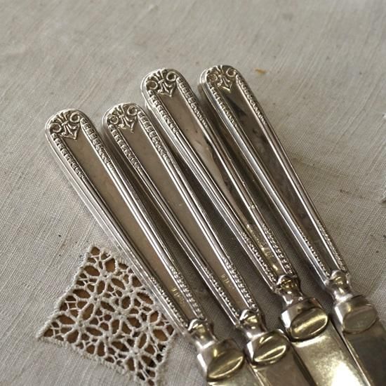 イギリス アンティーク カトラリー バターナイフ ティーナイフ 純銀