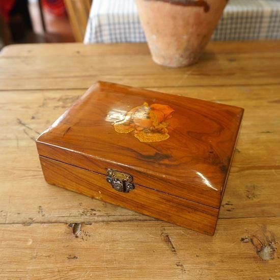 イギリス ヴィンテージ 木箱 チーク材 小物入れ ジュエリーボックス