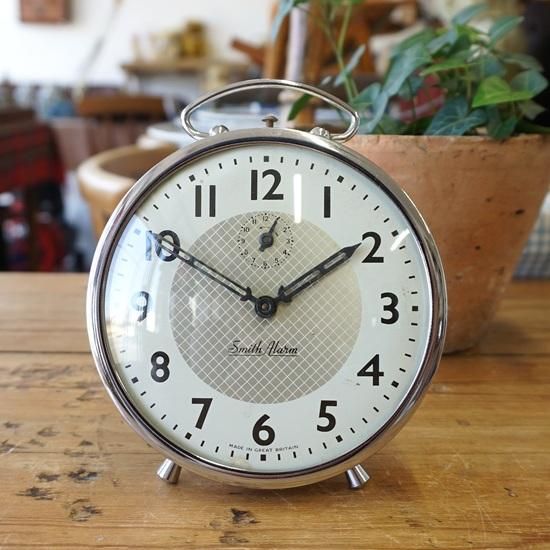 イギリス ヴィンテージ スミス社 目覚まし時計 ホワイト（ホワイト
