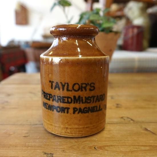 イギリス アンティーク 陶器製のボトル ポット TAYLOR'S MUSTARD