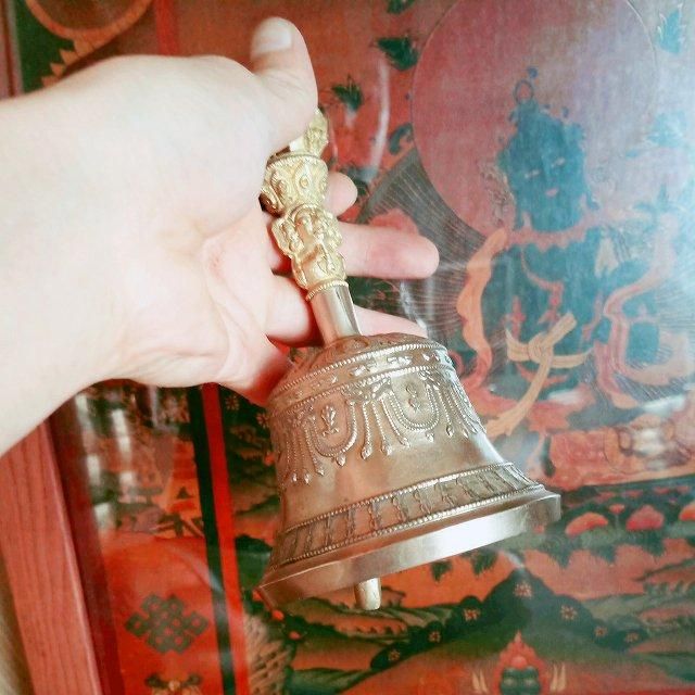 チベタン ベル＆ドルジェ set 大 ゴールド ハイクオリティ チベット
