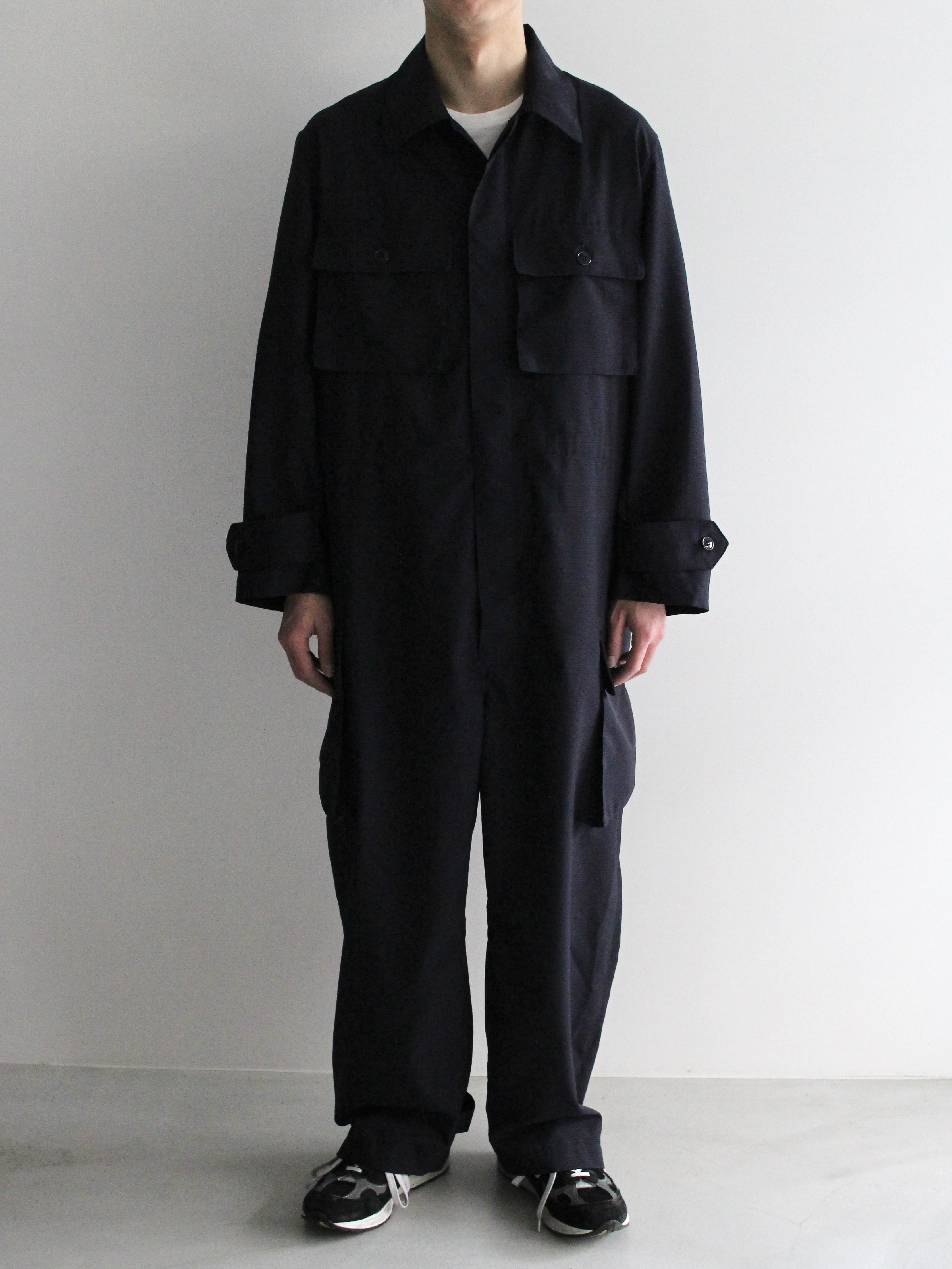 NEAT FAKE RIPSTOP/Jumpsuit - NAVY - PURAS