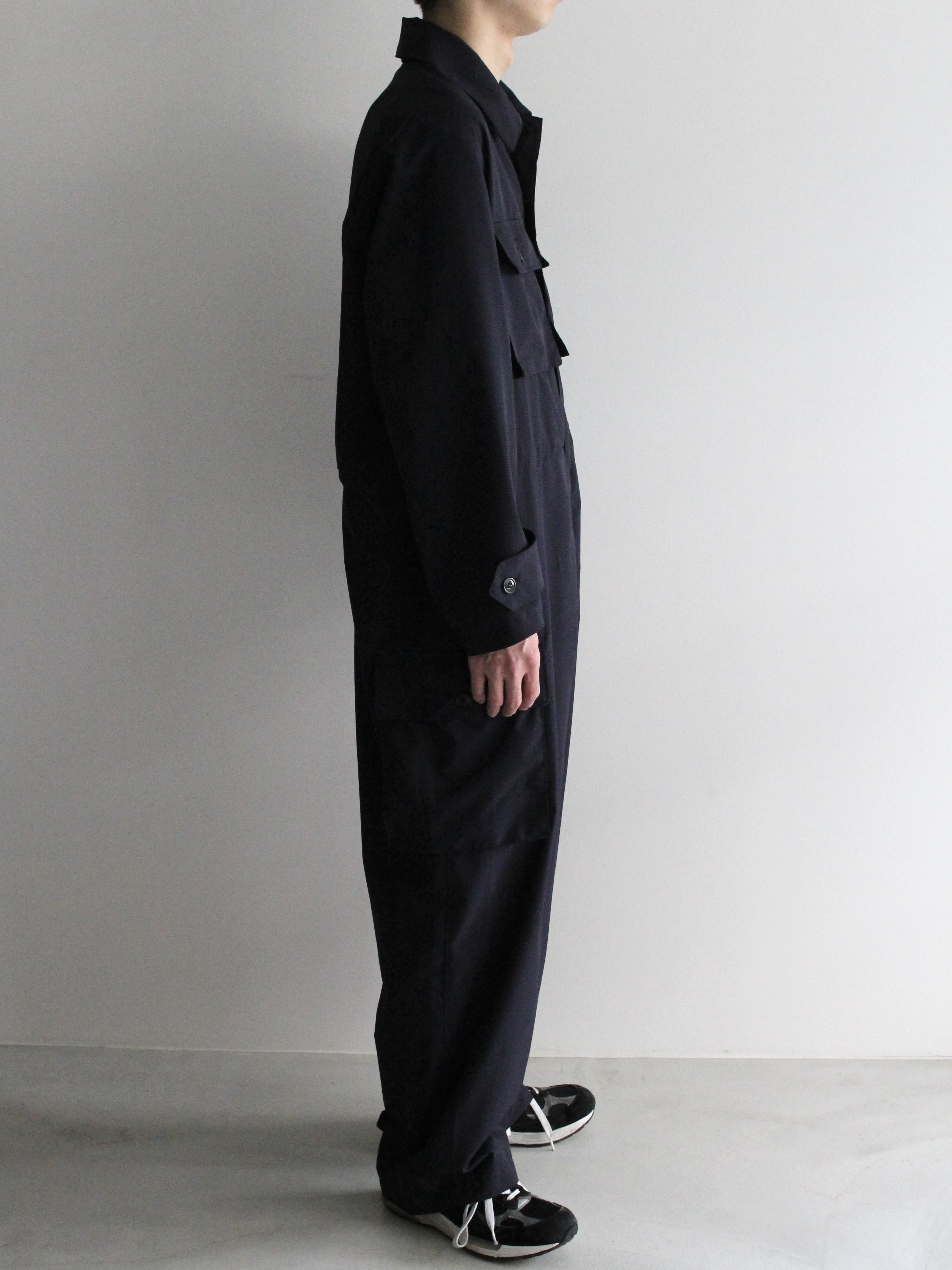 NEAT FAKE RIPSTOP/Jumpsuit - NAVY - PURAS