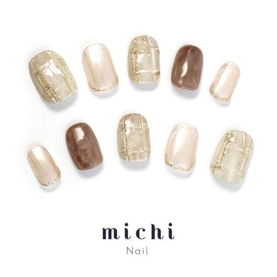 ニュアンスチェックネイル- ネイルチップ専門店ミチネイル