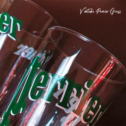 フランス買い付け 【単品販売】ヴィンテージ Perrier（ペリエ）グラス