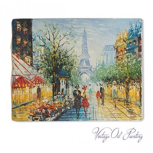 海外作家 ロディカ・イリエスク 油絵 絵画 風景画 パリの街並み 額装