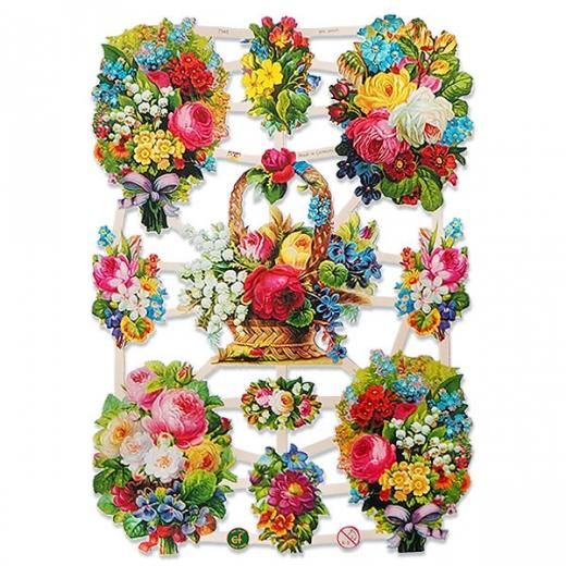 ドイツ クロモス【M】＜クラシック バラ すみれ 忘れな草 すずらん 花束 ＞