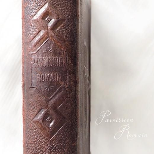 フランス アンティーク 1900年代 革表紙 聖書 祈祷書 クロス 十字架