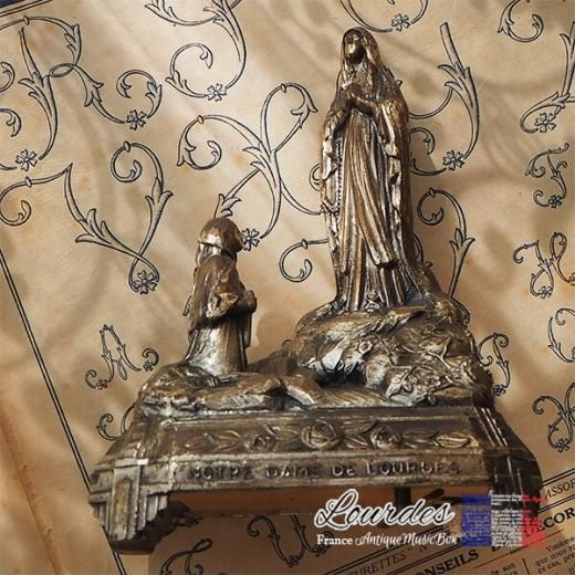 送料無料】フランス ルルドの泉 アンティーク オルゴール【聖母マリア