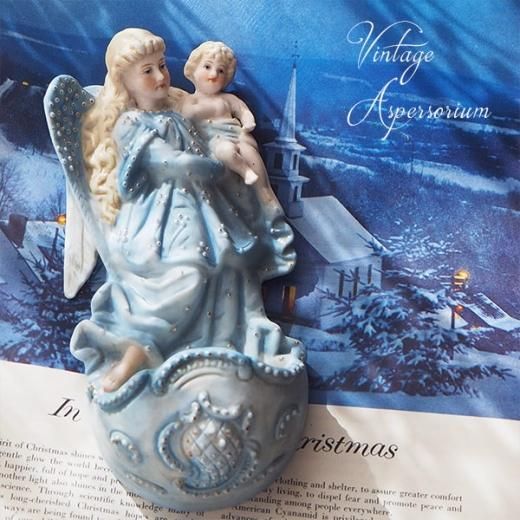 送料無料】フランス 蚤の市より アンティーク 聖水盤 （淡いブルー