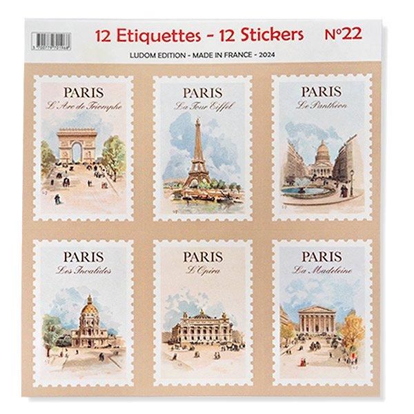 フランス シール ステッカー 1枚売り＝シール 6カット【No.22