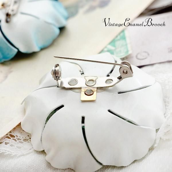 単品販売】ヴィンテージ 60年代 USA エナメルブローチ フラワー