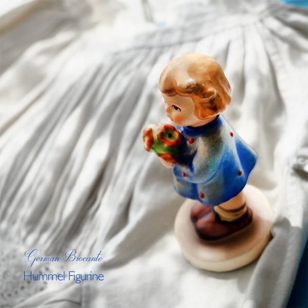ドイツ ヴィンテージ 陶器人形 花束を持つ少女 フンメル人形 フィギュ