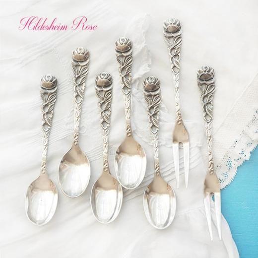 ドイツ アンティーク ヒルデスハイムローズ スプーン・フォーク【単品