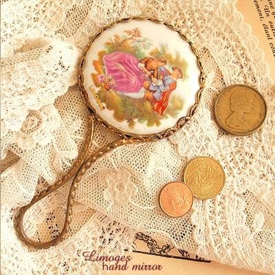 フランス アンティーク リモージュ窯 【手鏡】 - フランス雑貨・輸入