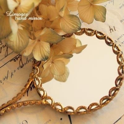 フランス アンティーク リモージュ窯 【手鏡】 - フランス雑貨・輸入