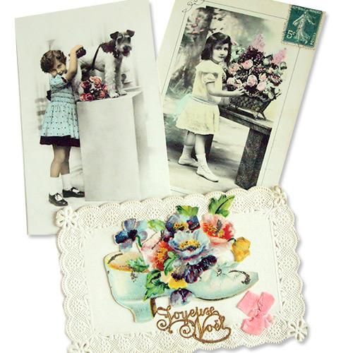 フランス アンティーク ポストカード3枚セット【primping