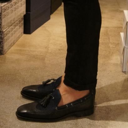 ポルペッタ タッセルローファー（ブラック/デニム） - SO-KUTSU | The