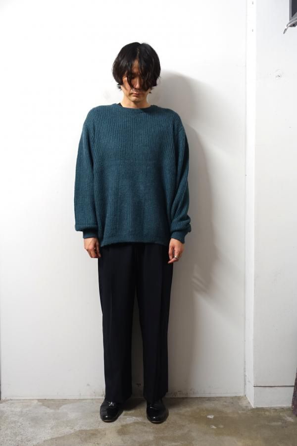 URU(ウル)/CREW NECK KNIT/D.GREEN 通販 取り扱い-CONCRETE RIVER