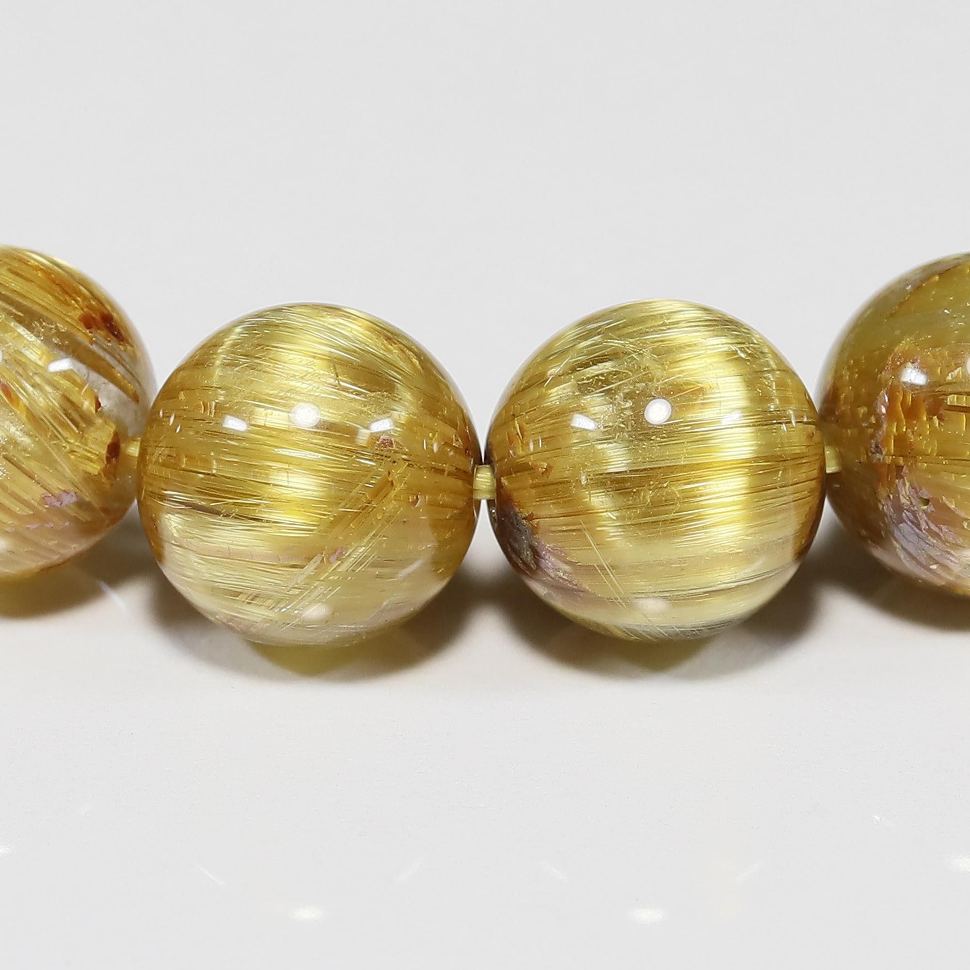 最高品質】タイチンルチルクォーツ(キャッツアイ効果入り) 9.5mm玉