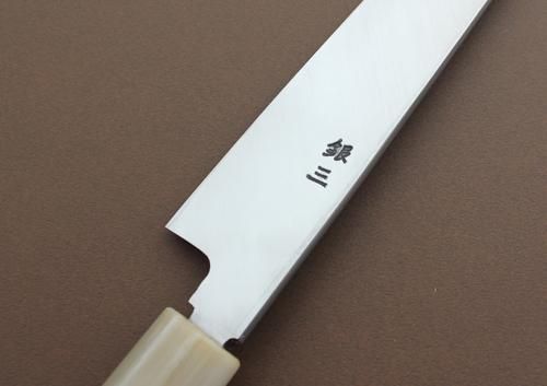 柳刃包丁210ミリ ステンレス銀三鋼 - キッチンナイフやまだ