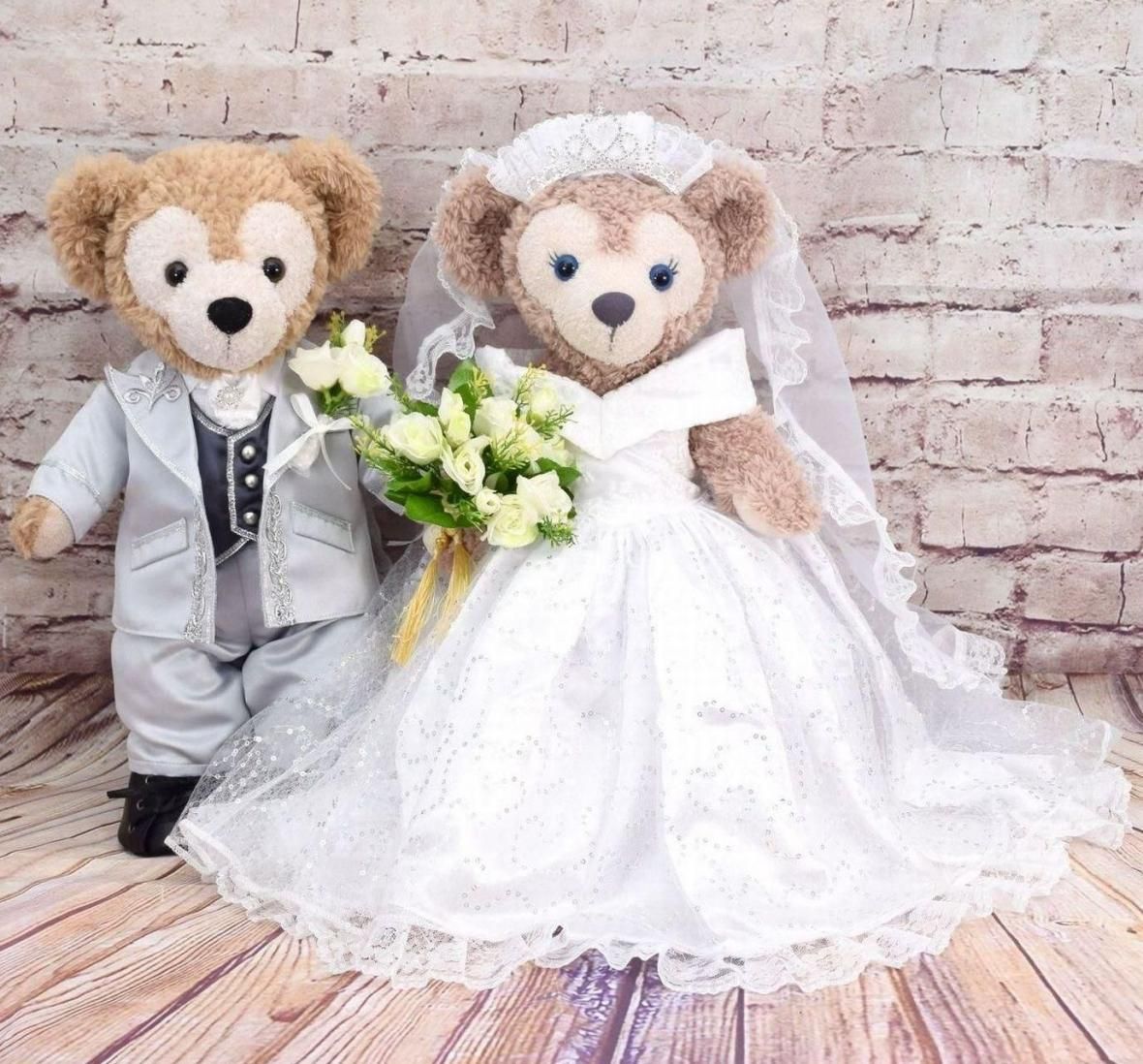 ダッフィー＆シェリーメイ,Sサイズ用,ウエディングドレス＆タキシード