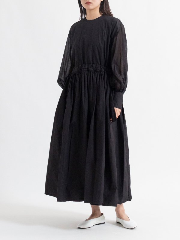 suvin cotton broadcloth farmer dress-スビンコットンブロードクロス