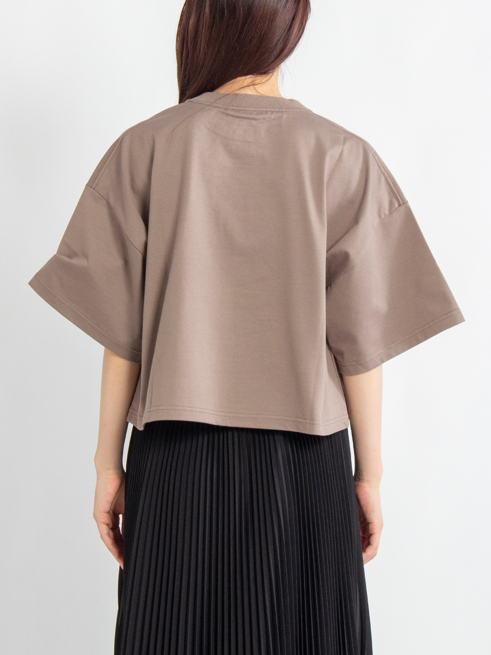 CROPPED SHORT-SLV TEE-クロップショートスリーブTシャツ-HYKE（ハイク