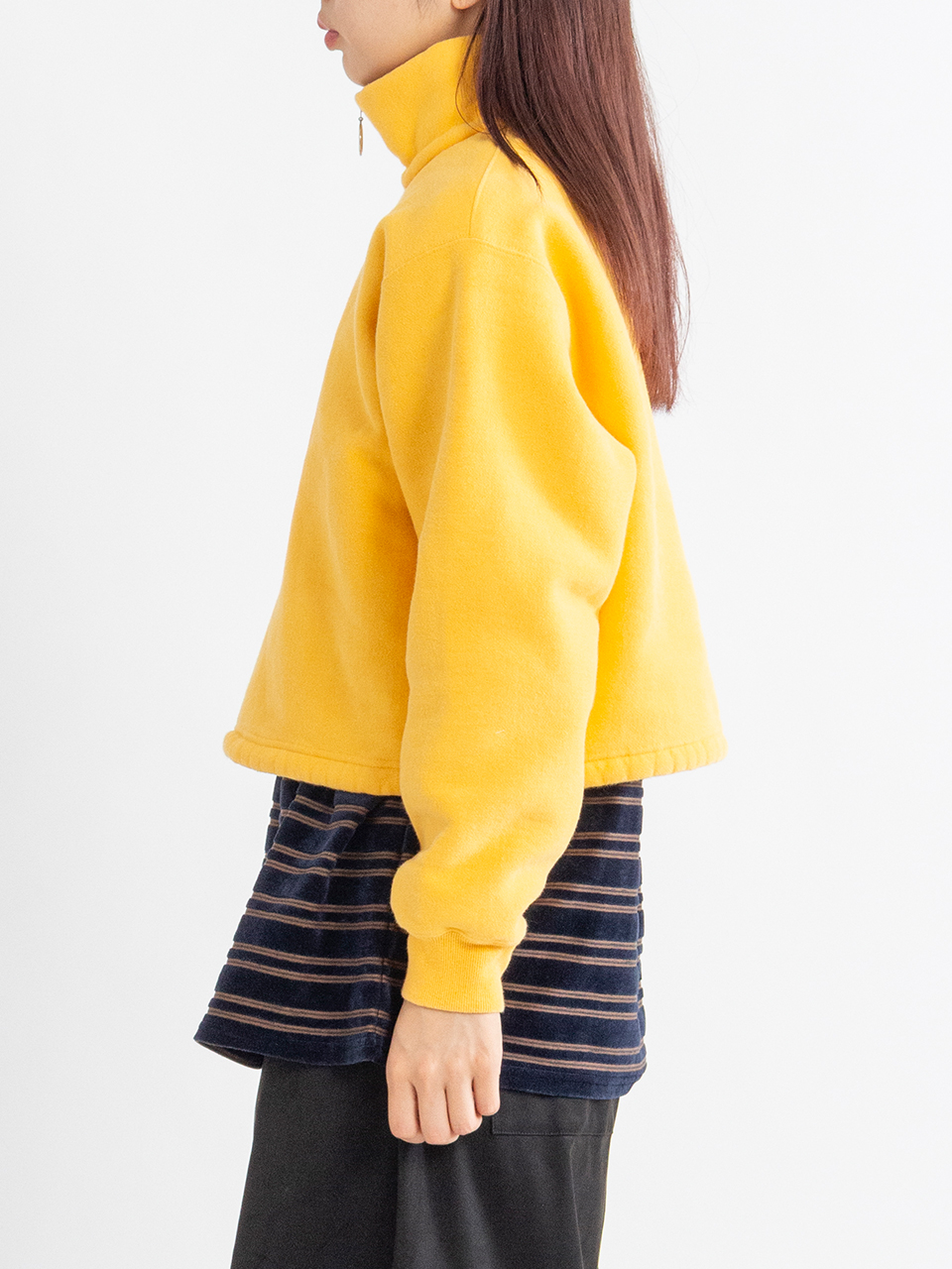 Athletic fleece half zip P/O short-アスレチックフリースハーフ