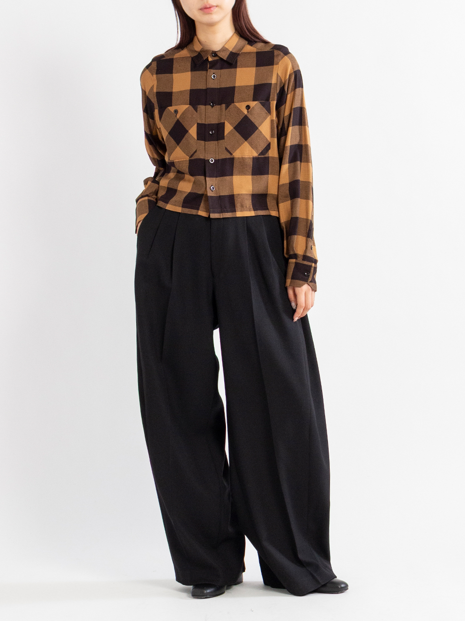 RAYON PLAID SHIRT-レーヨンプレイドシャツ-HYKE（ハイク）通販| st