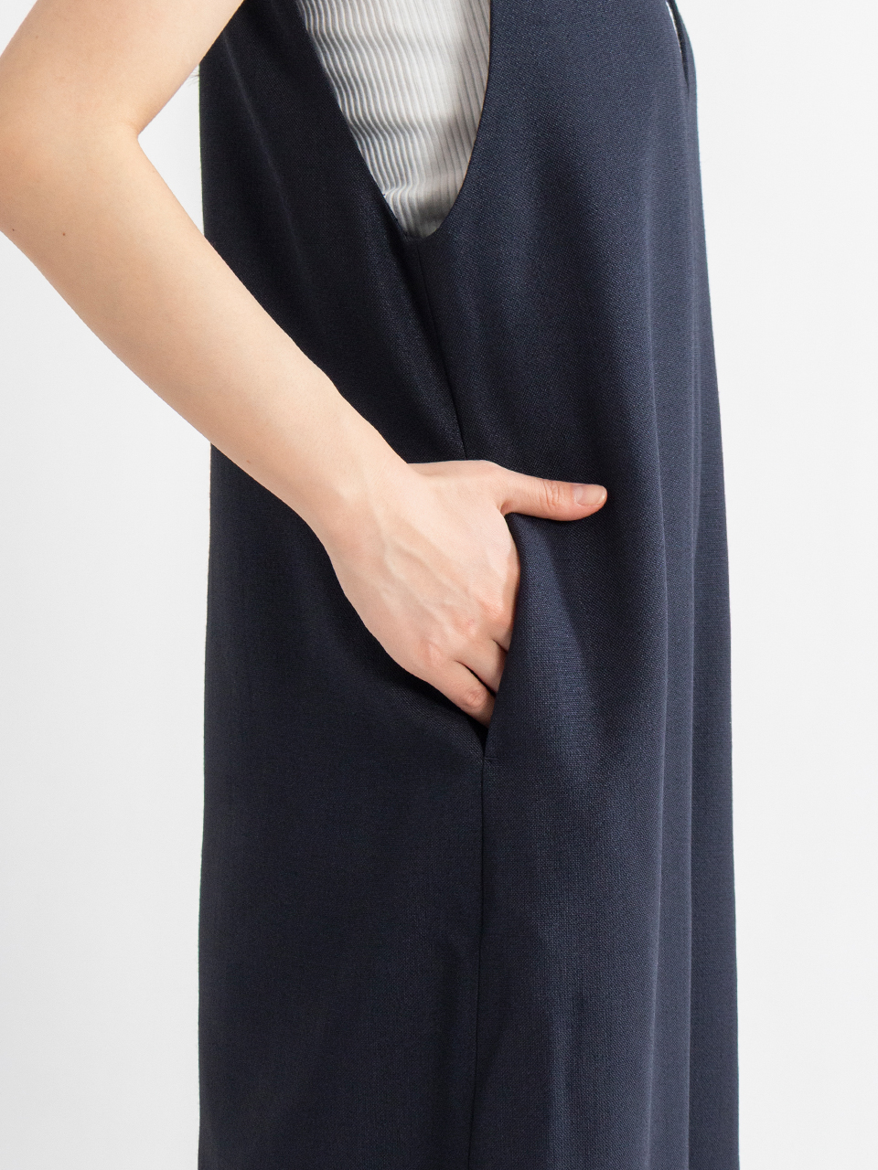 SAILOR V-NECK JUMPSUIT-セーラーブイネックジャンプスーツ-HYKE