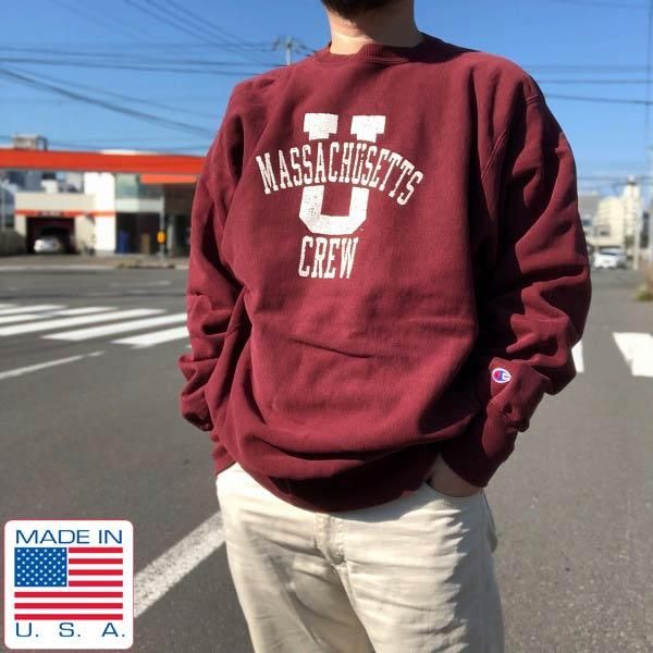 90's 刺繍タグ USA製 Champion チャンピオン マサチューセッツ