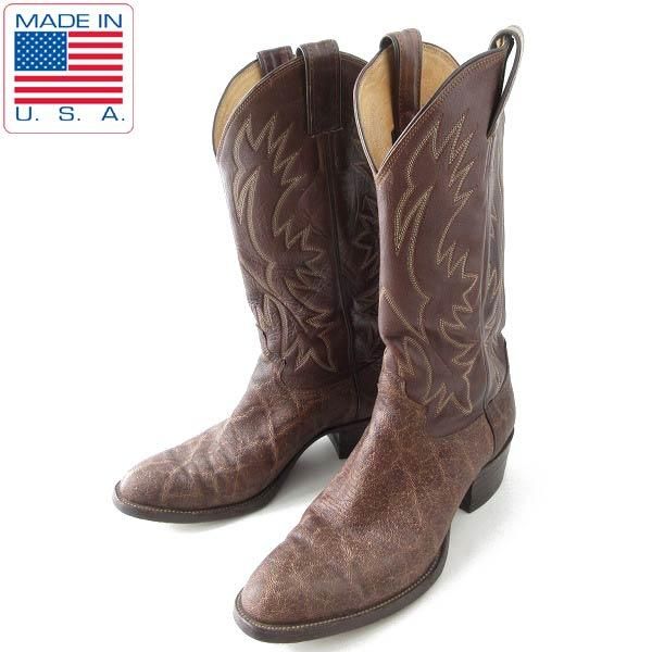 USA製 Justin ジャスティン ウエスタンブーツ ダークブラウン系 8.5D