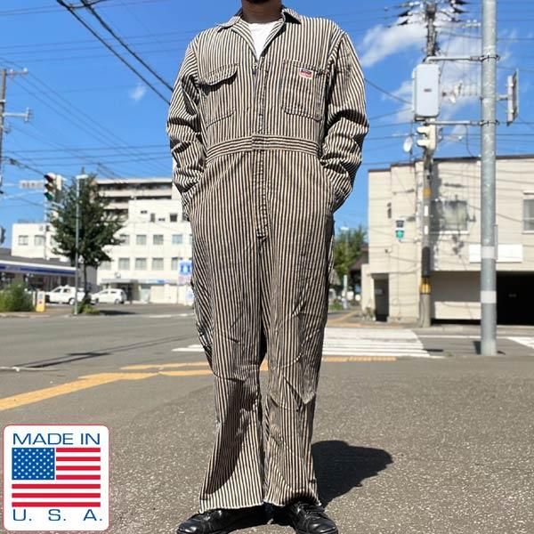 50s USA製 BIG MAC ブラウン ヒッコリー ストライプ つなぎ 40R