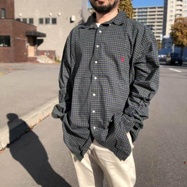 90's ラルフローレン CLASSIC FIT チェック柄 ボタンダウン 長袖シャツ
