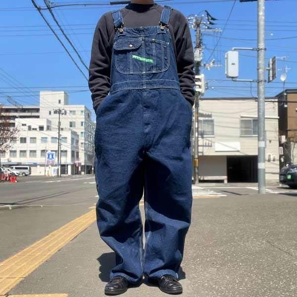 KEY デニム オーバーオール 濃紺 W46×L29 濃い色 ビッグサイズ 大きい