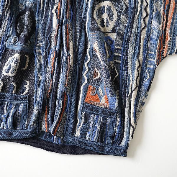 KAPITAL - 7Gニット BORO GAUDYカーディガン - BLUE NEON