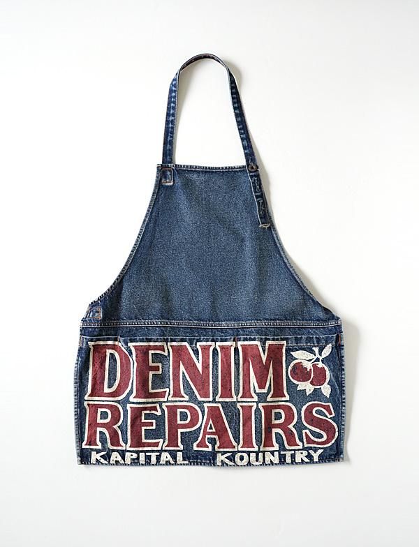 KAPITAL - 13ozデニム ダメージドアドエプロン（DENIM REPAIRSpt
