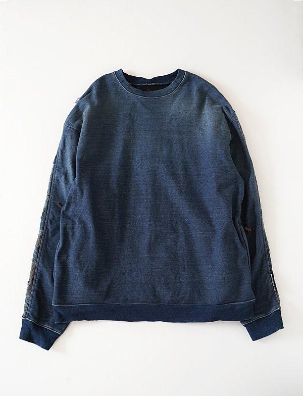 KAPITAL - IDG裏毛×BORO 2TONE BIGスウェット - BLUE NEON