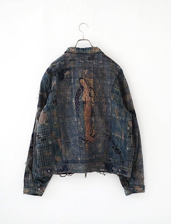 KAPITAL - BORO ZIP UPブルゾン（バージンマリア） - BLUE NEON