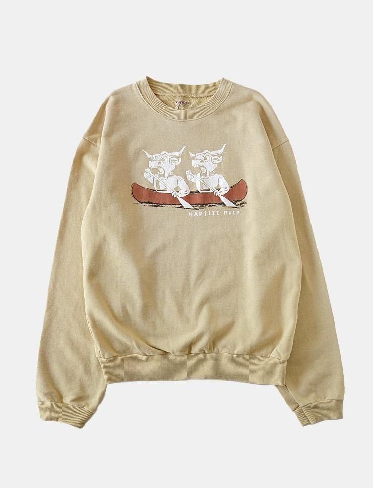 KAPITAL - 裏毛 クルースウェット（`L`LONGHORNpt） - BLUE NEON