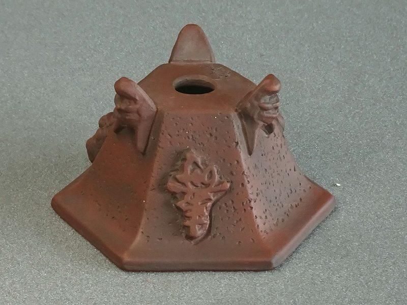 B528美芸3号鬼面足六角鉢 - 盆栽鉢と常滑焼の店 MARUTATU【まるたつ】