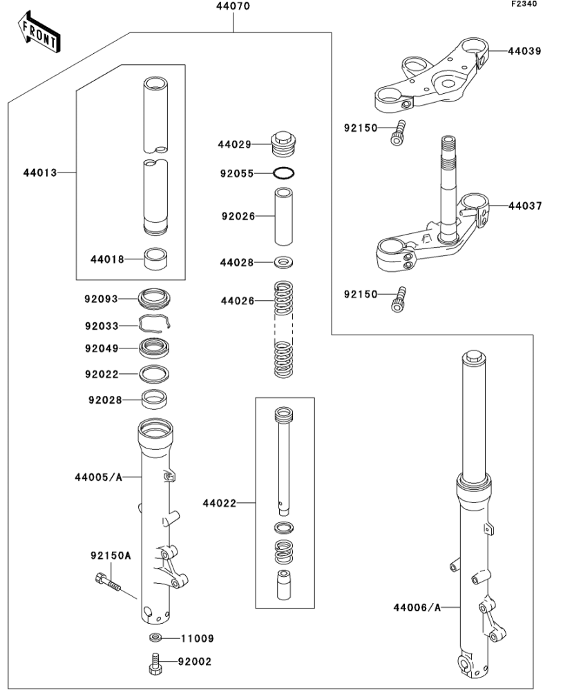 ZEPHYR 1100 1994(ZR1100-A3) 純正フロントフォーク / ZEPHYR 1100