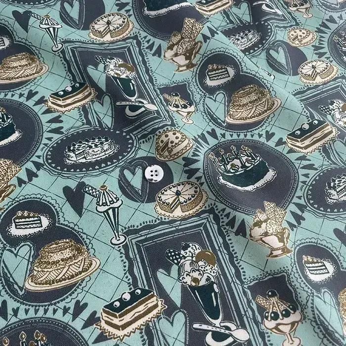 nora. ノラ 25WI-ST1553-B | スイーツ柄シーチング - 布生地通販