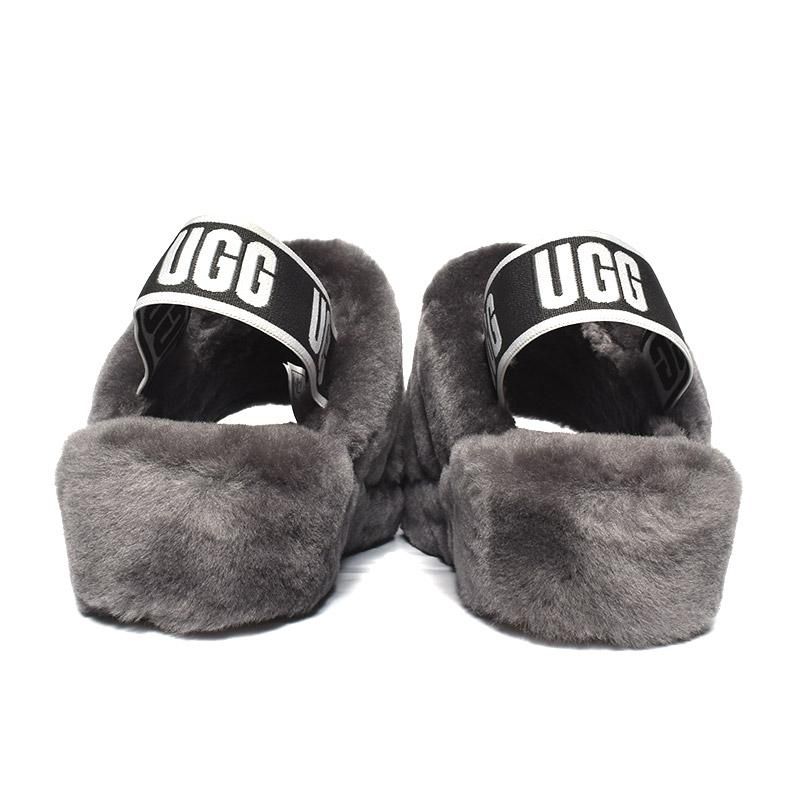 UGG W FLUFF YEAH SLIDE GRAY アグ ウィメンズ フラッフ イヤー