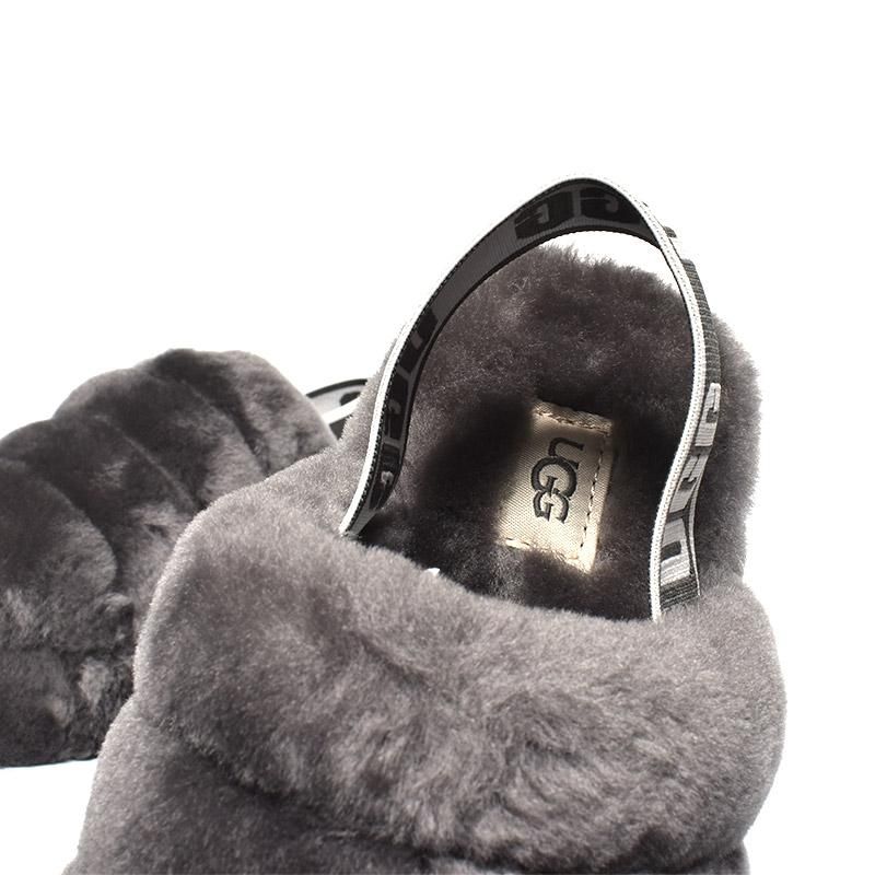 UGG W FLUFF YEAH SLIDE GRAY アグ ウィメンズ フラッフ イヤー
