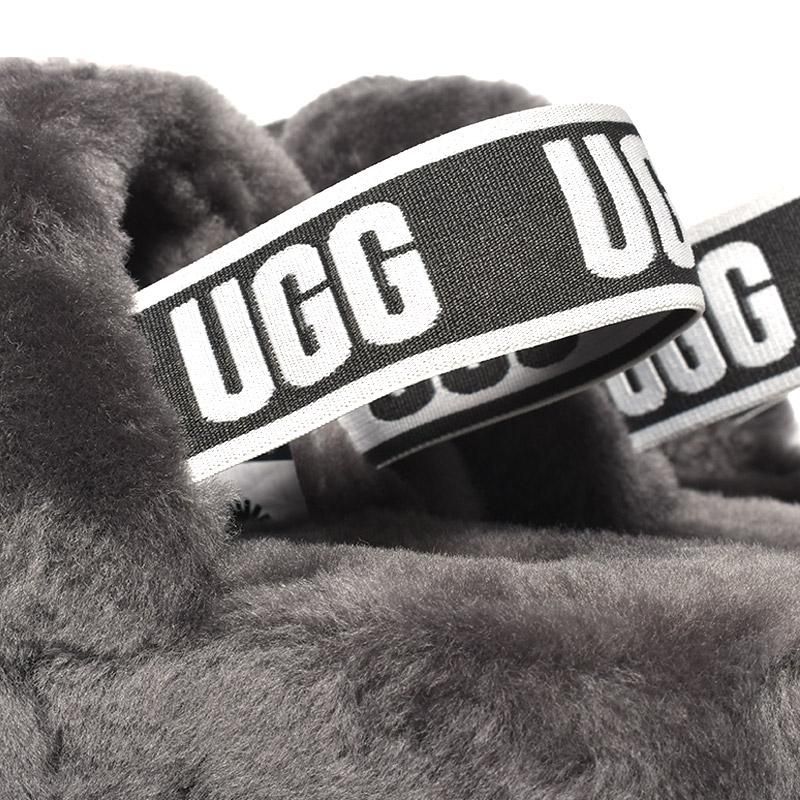 UGG W FLUFF YEAH SLIDE GRAY アグ ウィメンズ フラッフ イヤー