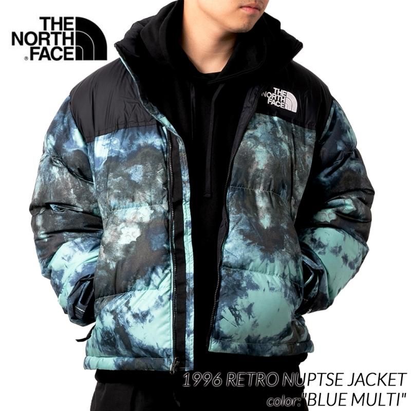 海外限定 THE NORTH FACE PRINTED 1996 RETRO NUPTSE JACKET BLUE ザ